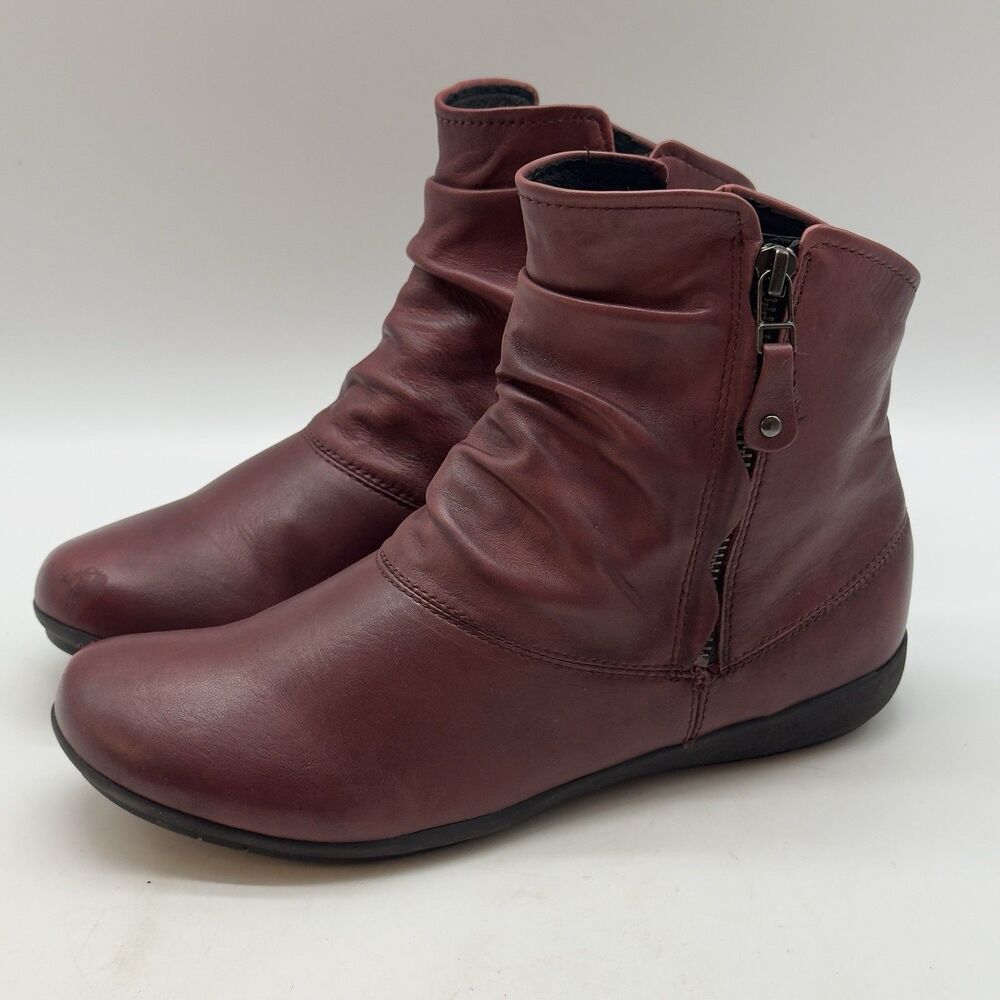 Josef Seibel Naly 24 Glove Leather Ruched Fur Lined Boots Women 38 Brown Germany